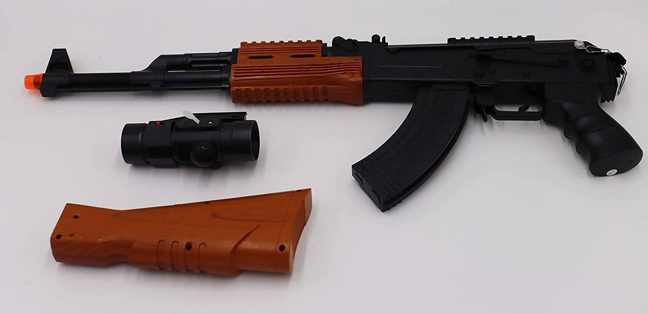Kids Toy Gun AK-7744B Rifle Arm Force with Light Sound and Vibration - Best Toy Gun Gift for Kids
