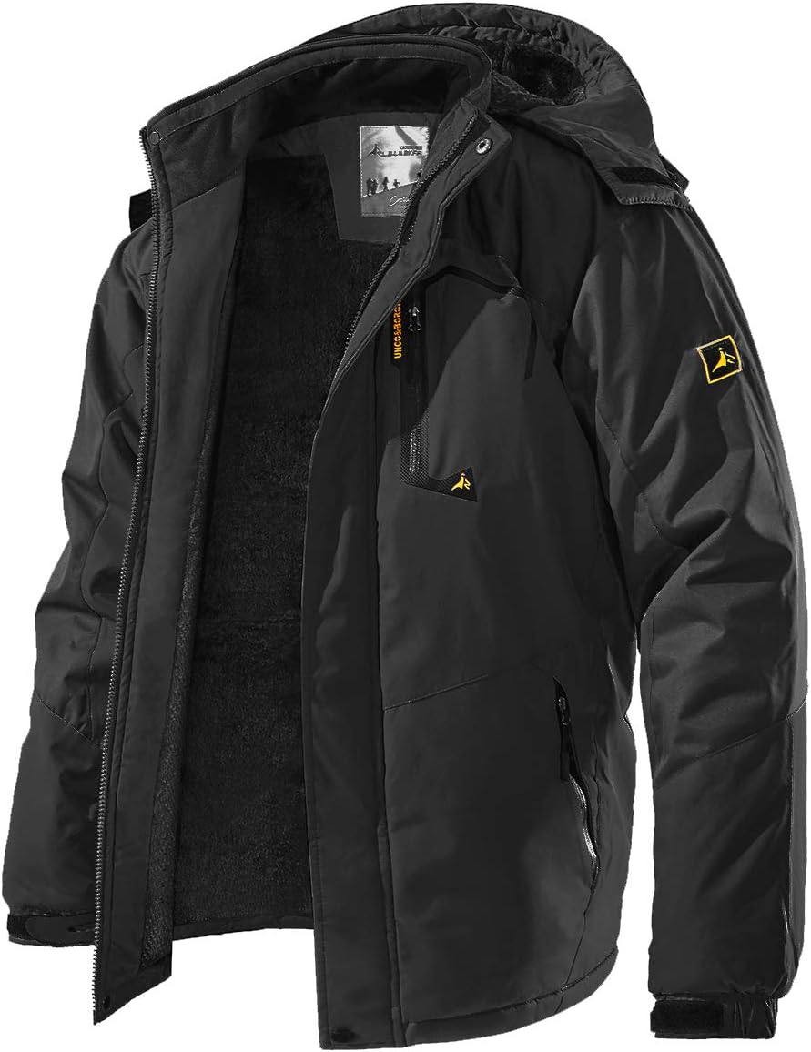 TREKEK Men's Winter Ski Jacket Warm Fleece Waterproof Outdoor Mountain Hiking Windbreaker Hooded Snow Rain Coat