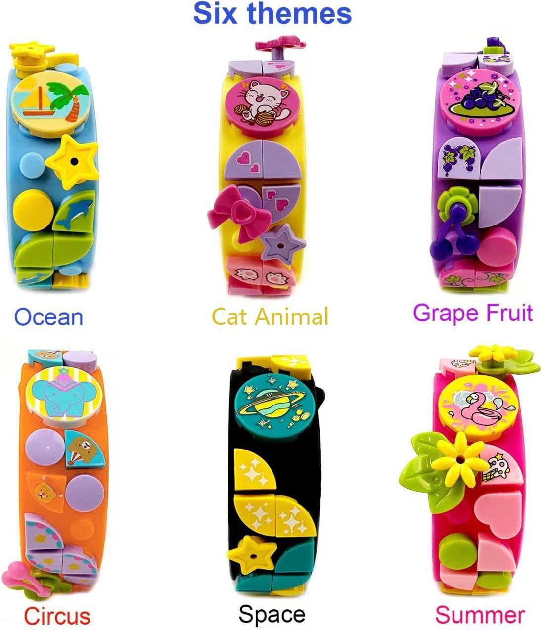 SIENON Dots Bracelets 6Pcs Kids Building Block Bracelets, DIY Creative Craft Project Bracelet Making Kit for Kids Friendship Bracelets, Dots Construction Toys for Boys Girls Birthday Christmas Party