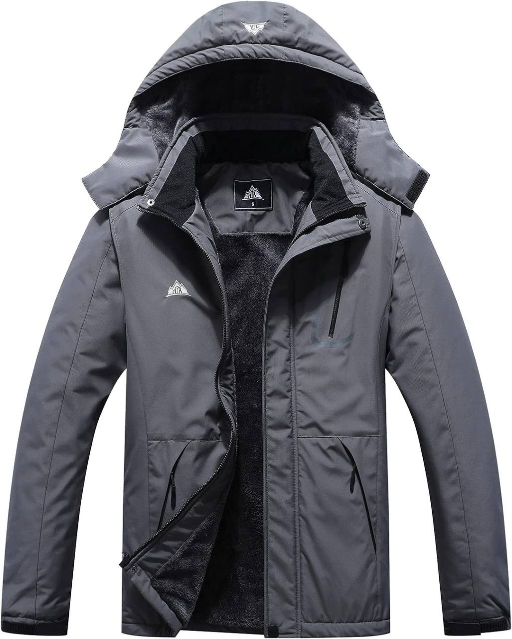 Men's Mountain Waterproof Ski Jacket Windproof Rain Windbreaker Winter Warm Hooded Snow Coat
