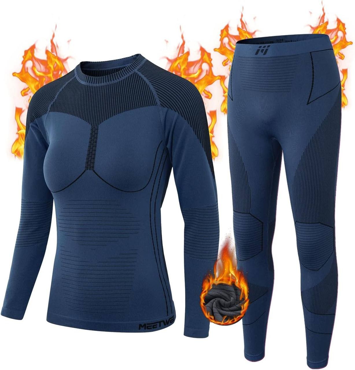 MEETWEE Women's Thermal Underwear Long Johns Set, Winter Warm Base Layer Cold Weather Ger for Skiing, Running, Hiking
