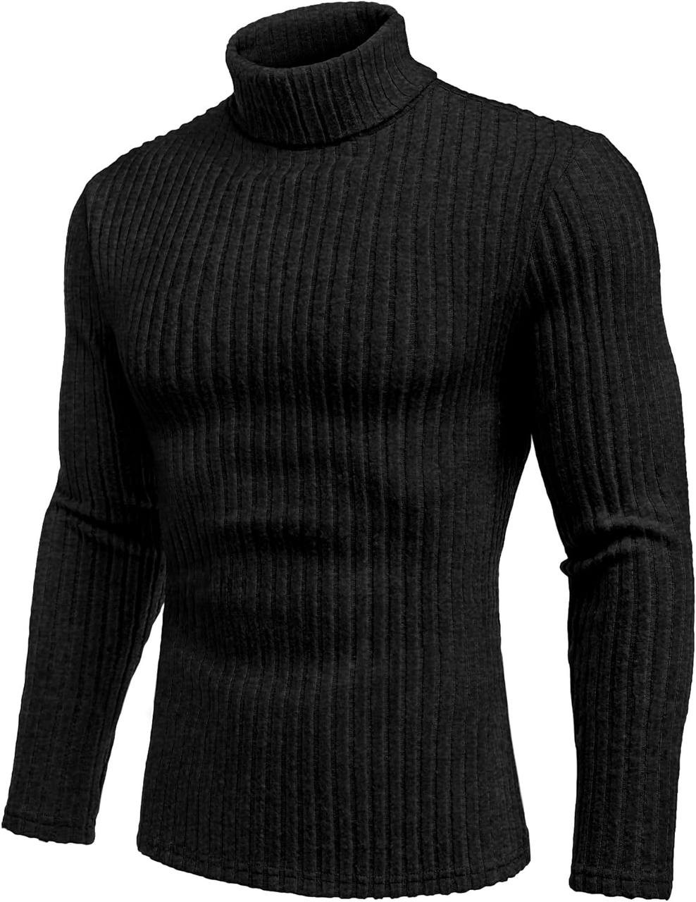 Ekouaer Men Turtleneck T-Shirts Long Sleeve Shirt Thermal Tops Lightweight Baselayer Ribbed Pullover Sweaters S-XXL