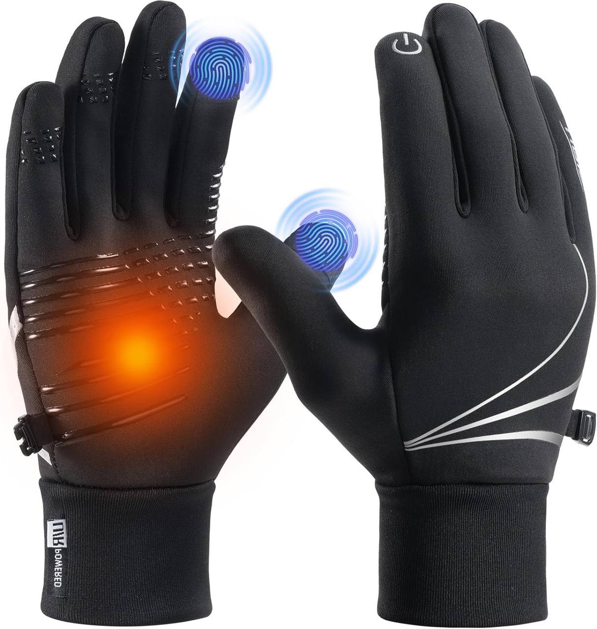 Thermal Gloves for Men Women, Winter Windproof Anti-Slip Touch Screen Running Gloves for Driving Riding Cycling Hiking