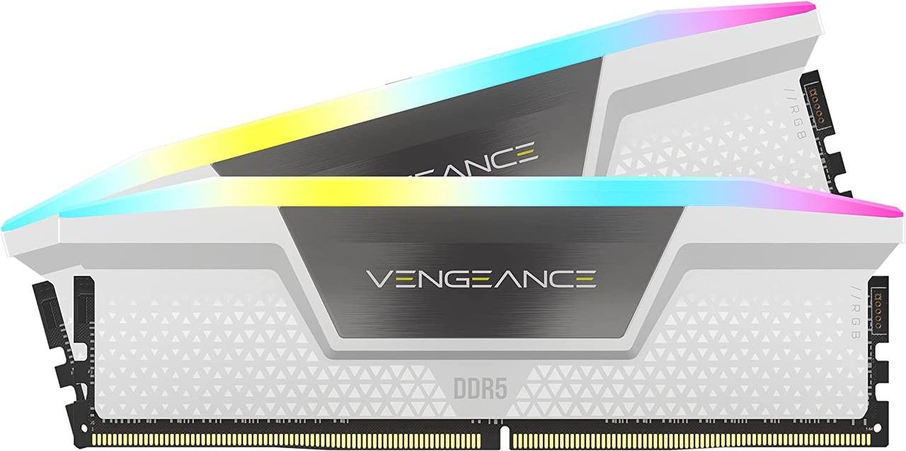 Corsair Vengeance RGB DDR5 32GB (2x16GB) 5600MHz C36 Intel Optimized Desktop Memory (Dynamic Ten-Zone RGB Lighting, Onboard Voltage Regulation, Custom XMP 3.0 Profiles, Tight Response Times) White