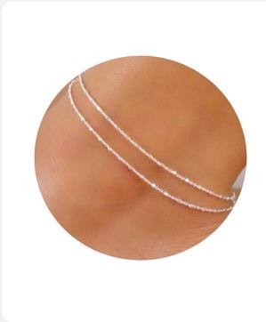 Pencros Dainty Layered Anklet,14K Gold Filled Cute Beads Satellite Chain Heart Boho Adjustable Anklets for Women Teen Girls