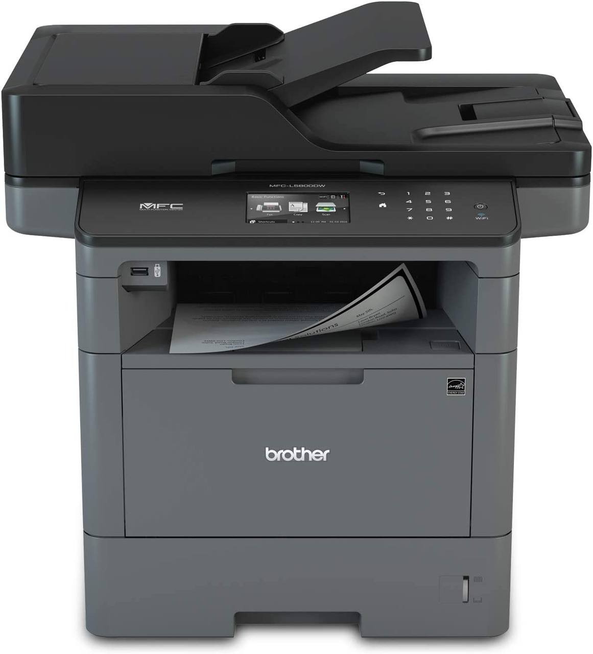 Brother Monochrome Laser Printer, Multifunction Printer, All-in-One Printer, MFC-L5800DW, Wireless Networking, Mobile Printing & Scanning, Duplex Printing, Dash Replenishment Ready