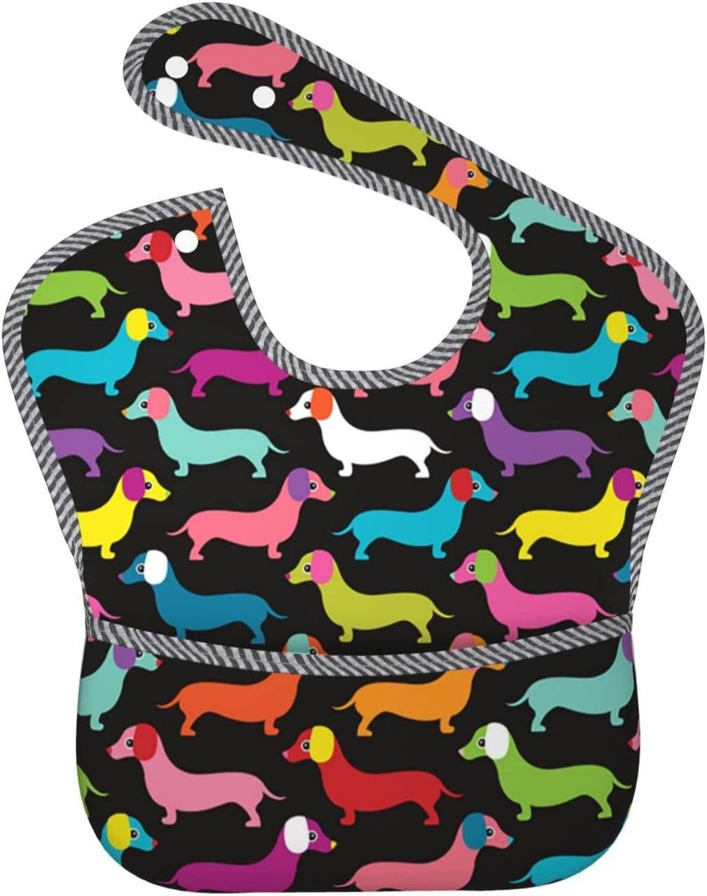 AVULZGD Waterproof Baby Bibs for Boy Girls Toddler Drool Eating With Food Catcher 6-18 Months