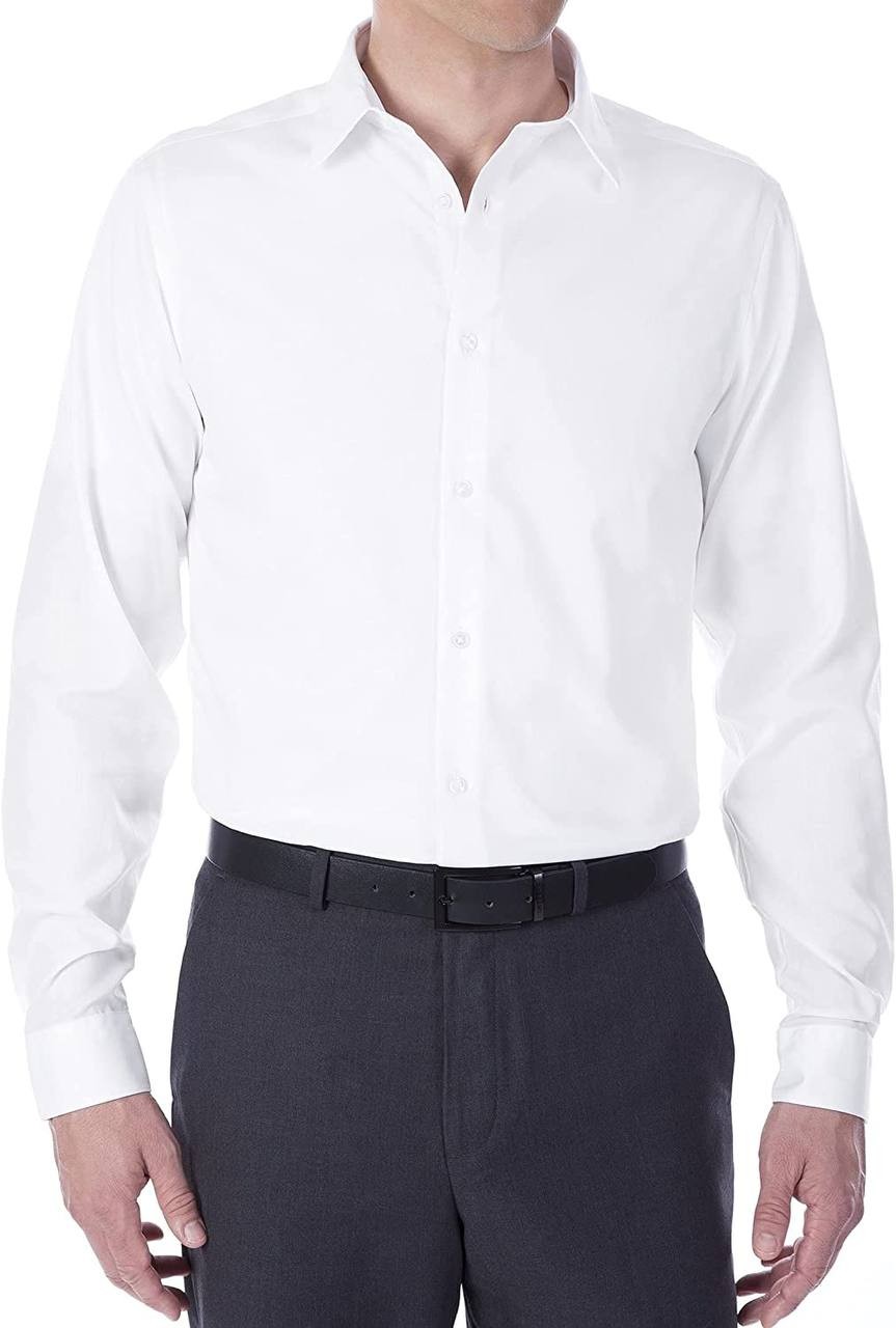 Calvin Klein Men's Dress Shirt Slim Fit Non-iron Herringbone
