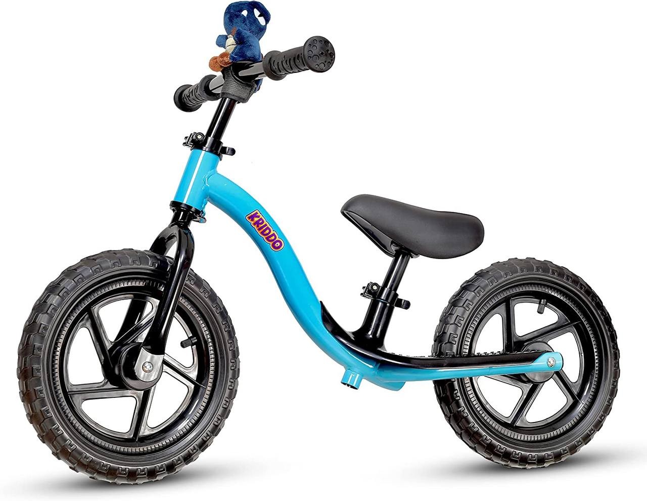 KRIDDO Toddler Balance Bike 2 Year Old, Age 18 Months to 5 Years Old, Early Learning Interactive Push Bicycle with Steady Balancing and Footrest, Gift Bike for 2-5 Boys Girls, Blue