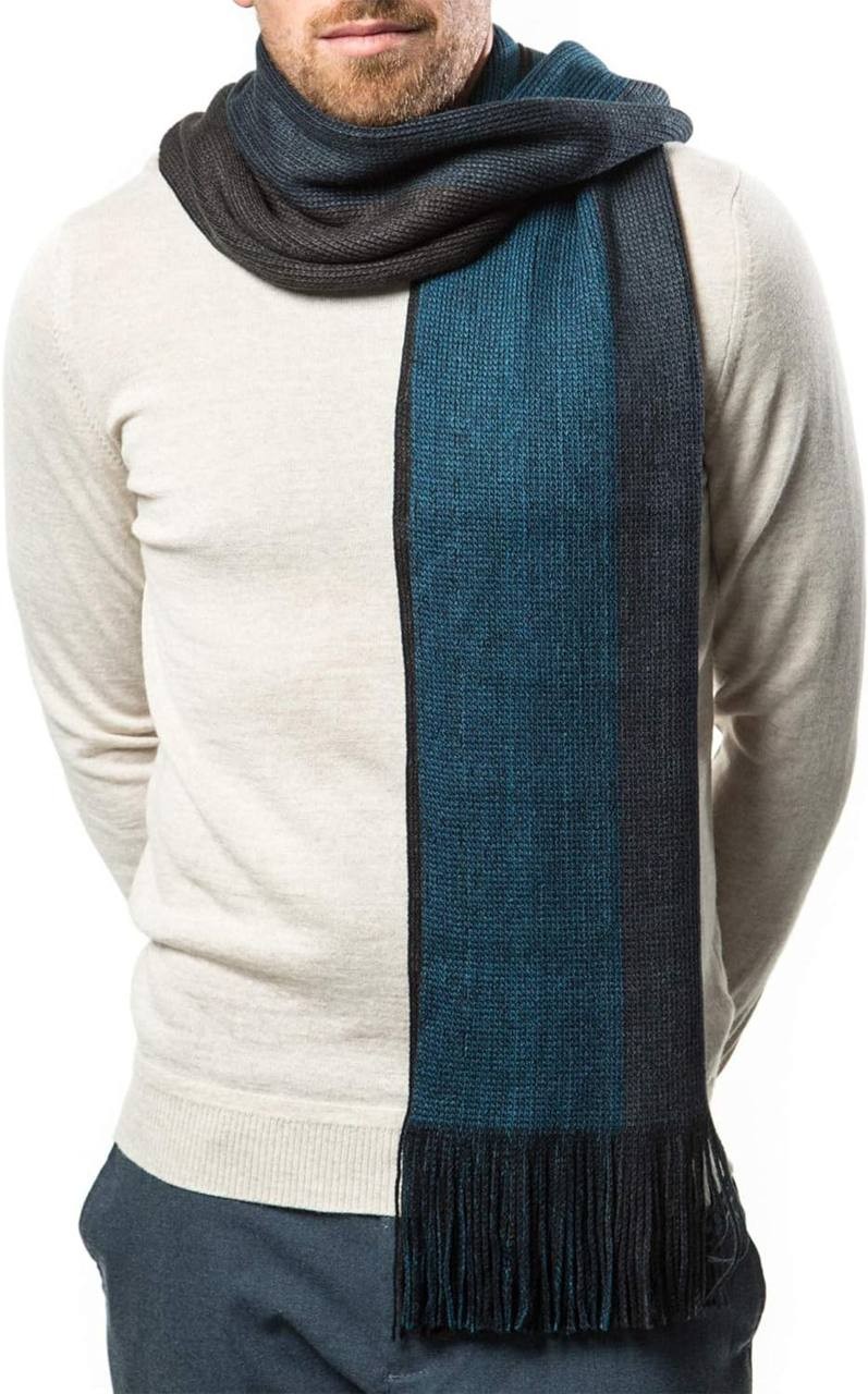 Marino Avenue Mens Scarf, Knit Striped Scarf, Long Winter Mens Scarves In An Elegant Gift Box